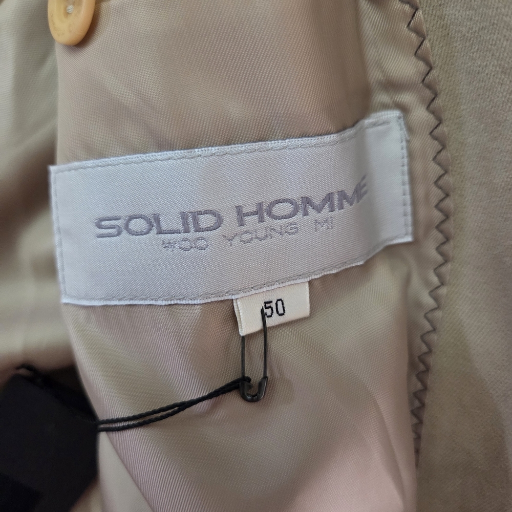 Solid Homme Woo Young Mi Beige Utility Blazer Jacket NWT Minimalist Size 50 NWT - Picture 13 of 16